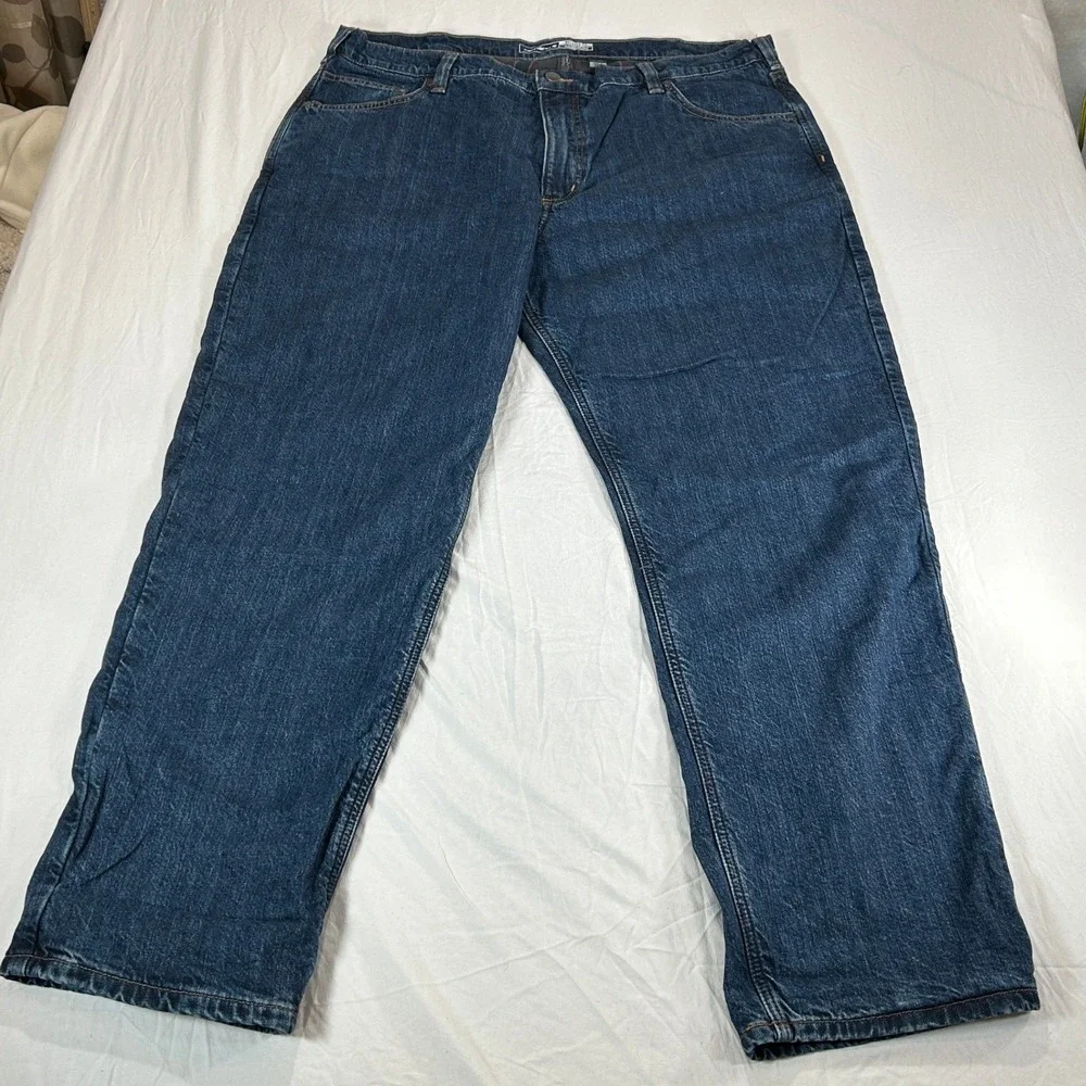 Carhartt BD4942-M Relaxed Fit Flannel Lined Jeans Mens 42x32 Dark Wash Blue NEW
